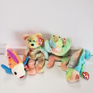 Vintage Ty Beanie Baby Rainbow Squad 4 Pc Bundle